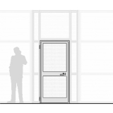 Porta in alluminio e policarbonato inserita nel pannello- cm 90x210h - Porta in alluminio e policarbonato inserita nel pannello- cm 90x210h