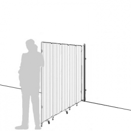 Separè a parete SPARTA LIGHT con superficie in plastica - cm 194x170h (5 elementi) 