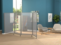 Separè a parete ALA ROTOFOOT LIGHT "alveolare" - cm 505x190h (5 elementi)