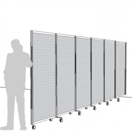 Separè a parete ALA ROTOFOOT LIGHT "alveolare" - cm 605x190h (6 elementi)