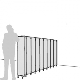 Separè a parete CLIPPER ROLLER LIGHT 30 PLUS - cm 279x140h (9+1 elementi) 