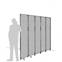 Separè a parete CLIPPER ROLLER LIGHT "feltro" - cm 329x201h (5 elementi)