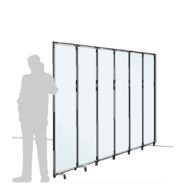 Separè a parete CLIPPER ROLLER LIGHT "vetroplastico" - cm 394x201h (6 elementi)