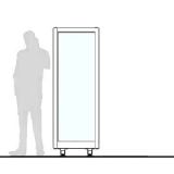 Pannello divisorio ALA "vetroplastico"  dotato di coppia piedi AAP02 - cm 65x180h - Pannello divisorio ALA 