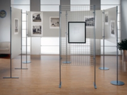 Pannello espositivo EXPO'  "composito" con  basi tonde - cm 110x200h