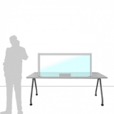 Schermo parafiato MACRO FRONT OFFICE - cm 140x60h con fessura passacarte cm 30x8h - Schermo parafiato MACRO FRONT OFFICE - cm 140x60h con fessura passacarte cm 30x8h