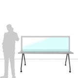 Schermo parafiato MACRO FRONT OFFICE - cm 180x60h con lastra sollevata cm 4 - Schermo parafiato MACRO FRONT OFFICE - cm 180x60h con lastra sollevata cm 4