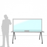 Schermo parafiato MACRO FRONT OFFICE - cm 180x80h con fessura passacarte cm 30x8h - Schermo parafiato MACRO FRONT OFFICE - cm 180x80h con fessura passacarte cm 30x8h