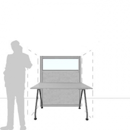 Pannello divisorio MACRO.OFX "finestrato feltro" - cm 100x140h