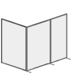 KIT MACRO cm.400x200h (n.2.pannelli cm. 150x200h +n.1 pannello cm.100x200h) con 4 basi dritte rastremate - KIT MACRO cm.400x200h (n.2.pannelli cm. 150x200h +n.1 pannello cm.100x200h) con 4 basi dritte rastremate