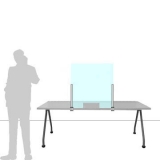 Schermo parafiato ONDESK FRONT OFFICE per front office - cm 75x75h  con morsetti tipo A - Schermo parafiato ONDESK FRONT OFFICE per front office - cm 75x75h  con morsetti tipo A