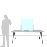 Schermo parafiato ONDESK FRONT OFFICE per front office - cm 75x75h  con passacarte cm 30x10 - Schermo parafiato ONDESK FRONT OFFICE per front office - cm 75x75h  con passacarte cm 30x10