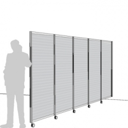 Separè a parete su ruote MACRO R. L. GRIGLIA - cm 540x212h (5 elementi)