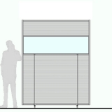 Schermo mobile su ruote MACRO VELA "finestrato alveolare" - cm 200x250h   - Schermo mobile su ruote MACRO VELA 