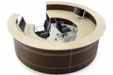 Banco reception circolare con struttura metallica. - Banco reception circolare con struttura metallica.